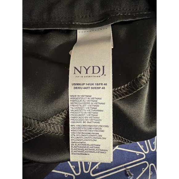 NYDJ Black Dress Pants Size 14 Straight Leg Stretch Career Work Slacks - Picture 9 of 9